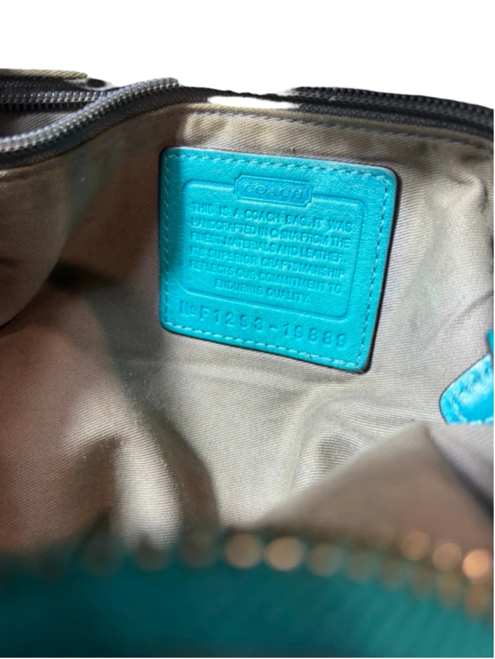 Coach Legacy Duffle Teal Leather Tassel Hobo Crossbody Bag 19889